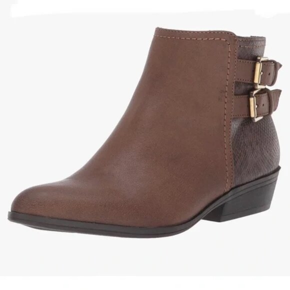 SOUL Naturalizer Heather Faux Lather Ankle Boots Brown Women's Size 7 Booties - Picture 11 of 14